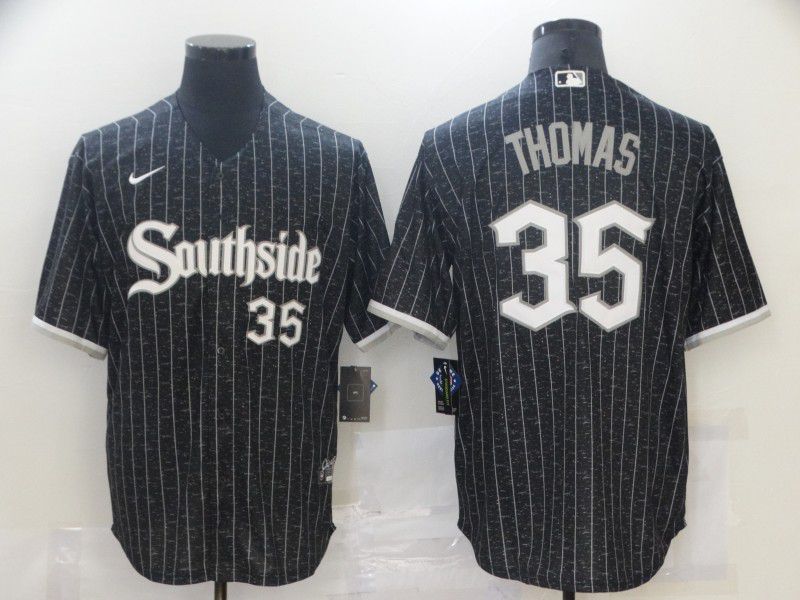 Men Chicago White Sox #35 Thomas City Edition Black Game Nike 2021 MLB Jerseys->cincinnati bengals->NFL Jersey